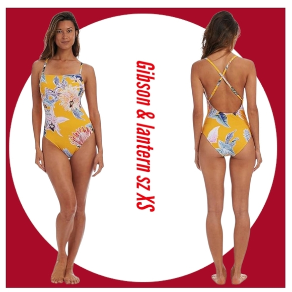 Gibson & Latimer Woman's Swimsuit  one piece tropical print swimsuit - Picture 1 of 7